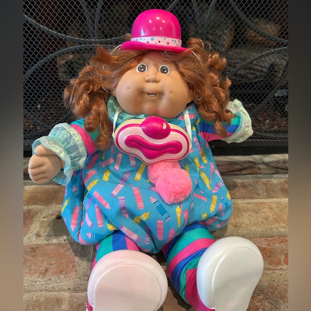 Vintage Cabbage Patch Kids - Colorful Clown Crayon Outfit